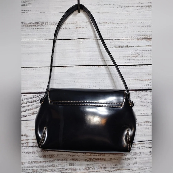 DKNY Shoulder Handbag In Patent Black Prom Dance Eveninf Y2K - Picture 7 of 8